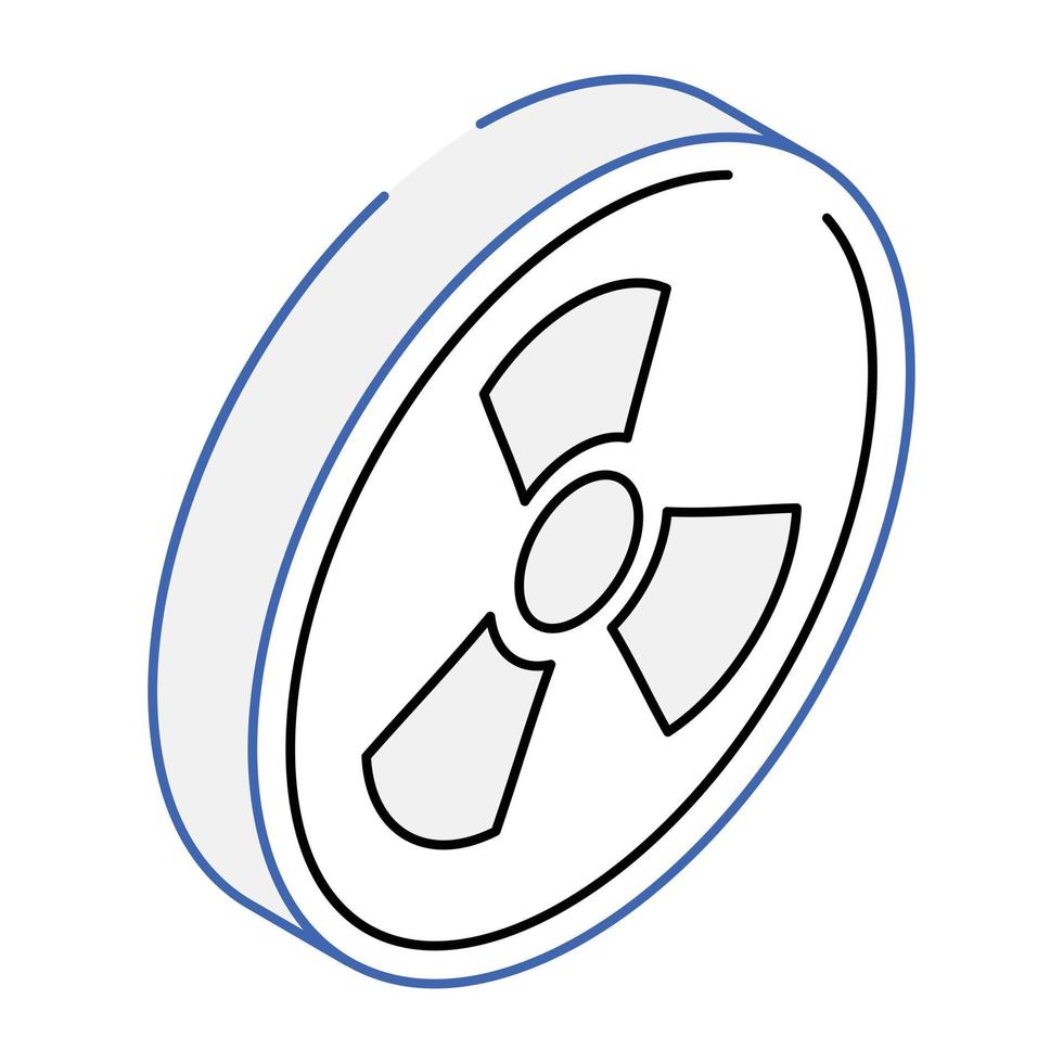 trendige isometrische ikone eines ventilators vektor