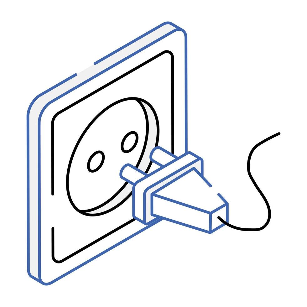 en ikon för eluttags isometrisk design vektor