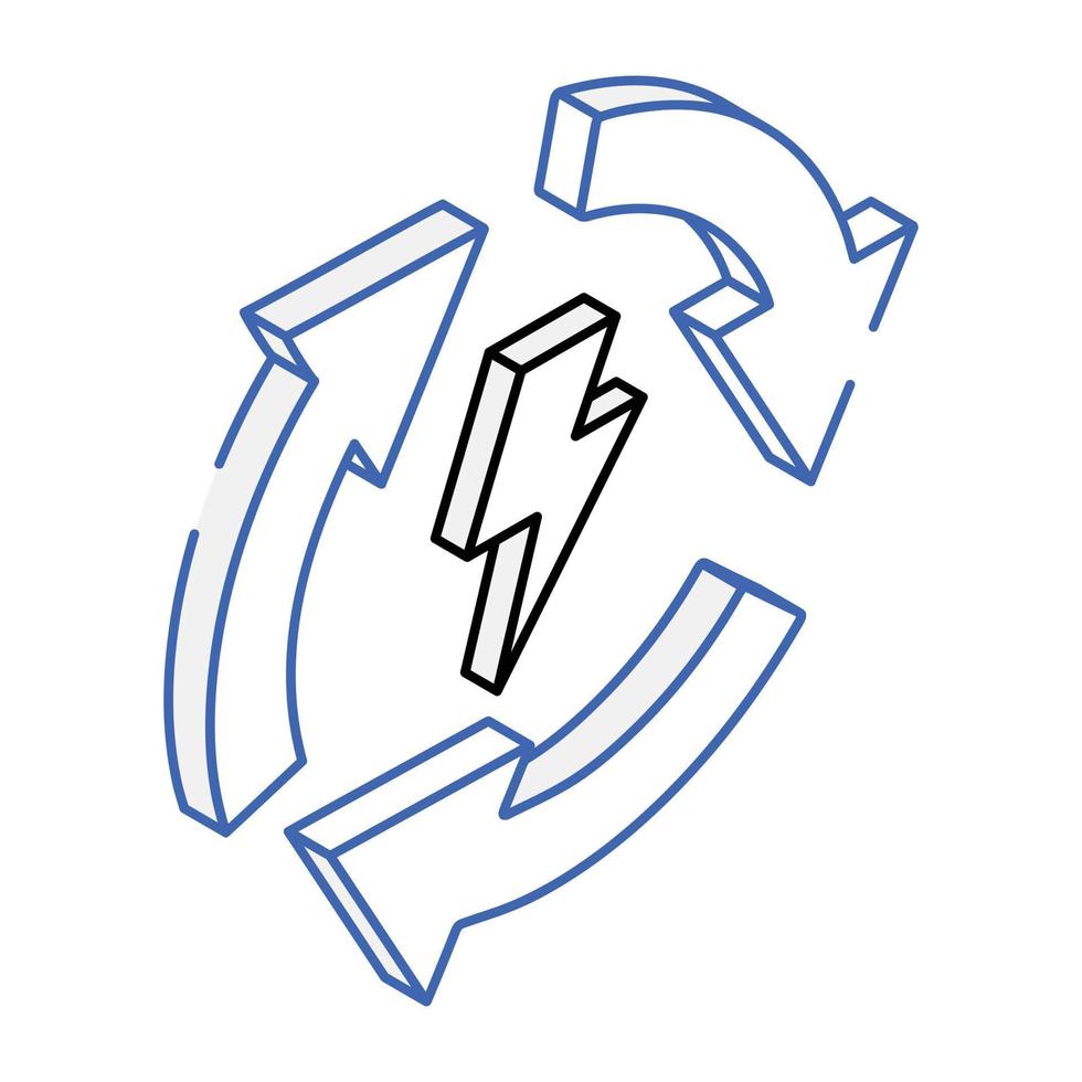 en ikon för energiåtervinnings isometrisk design vektor