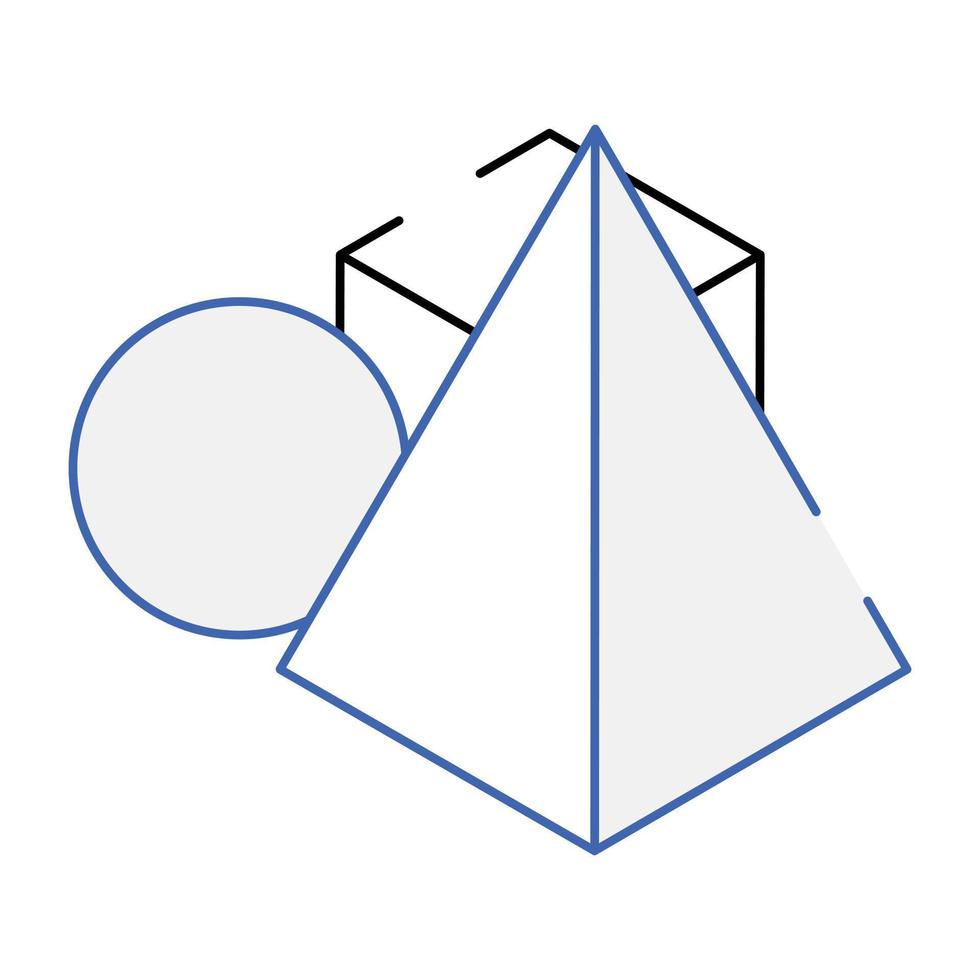 en isometrisk ikon av geometriska former vektor