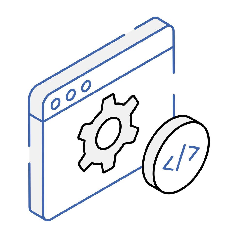 en ikon för webbkodning isometrisk design vektor