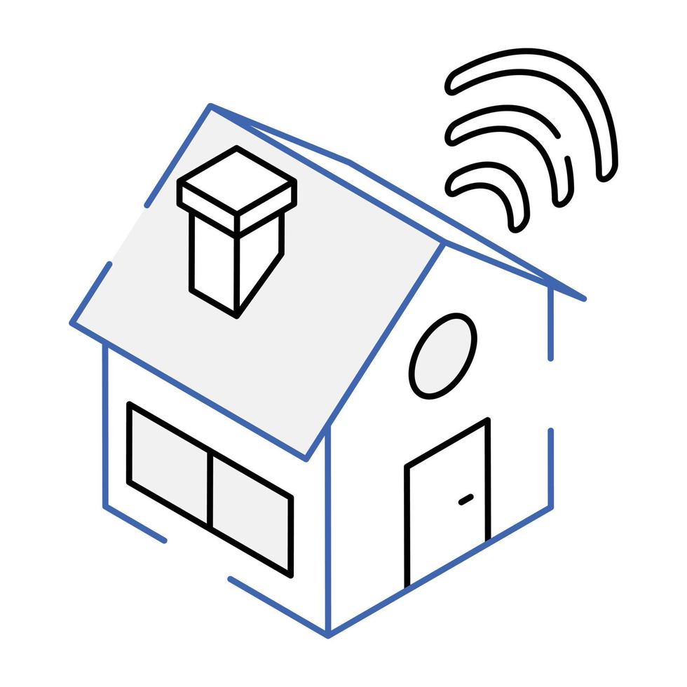 haus mit signalen, isometrischer stil von smart home vektor