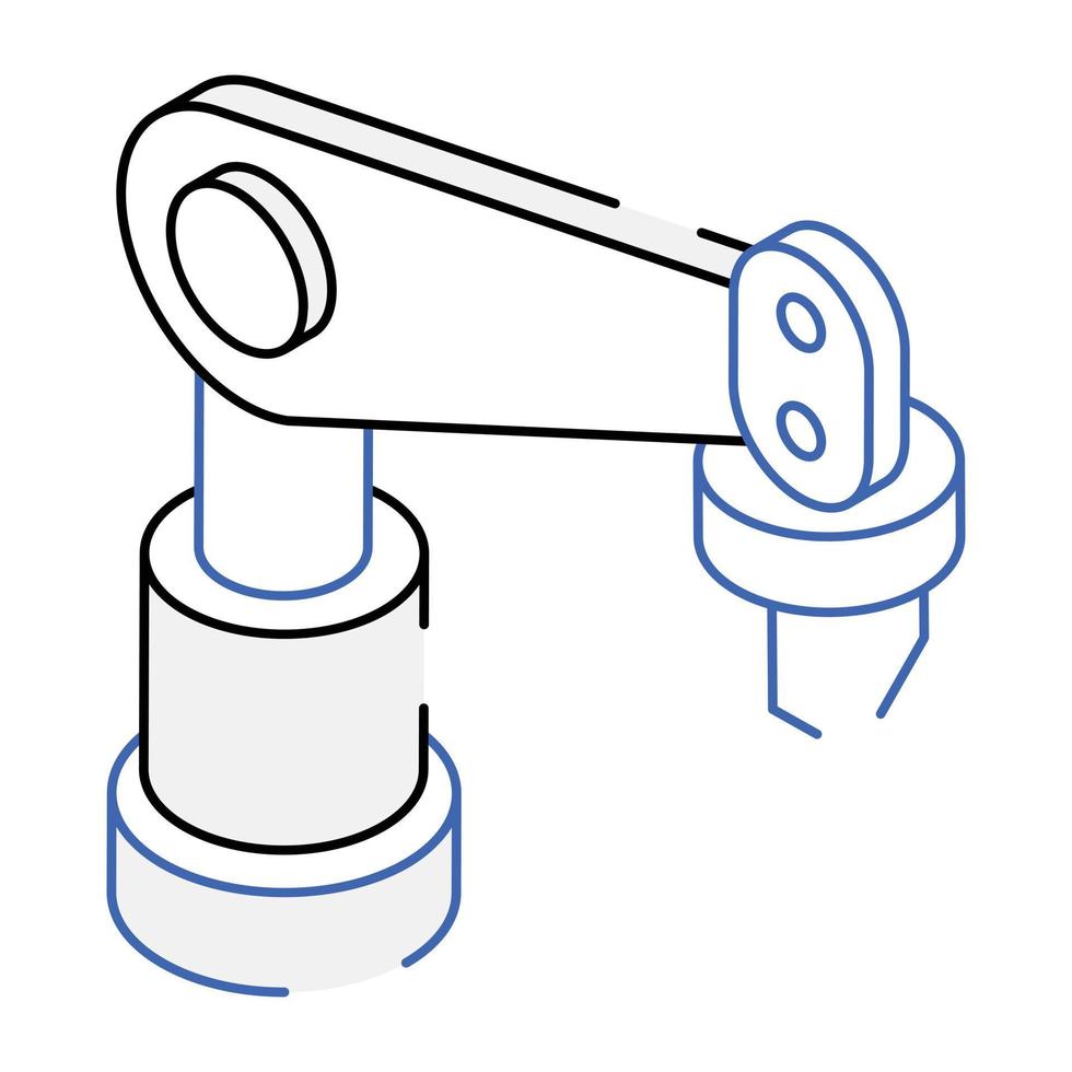 ein Roboterarm isometrisches Icon-Design vektor