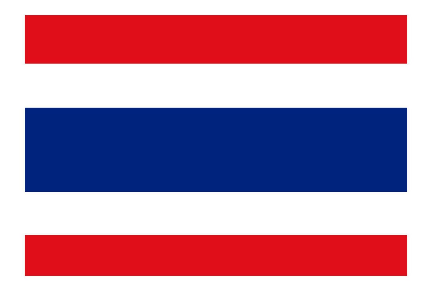 Flagge von Thailand. offizielle Proportionsmaße und Farben. Vektor-Illustration vektor