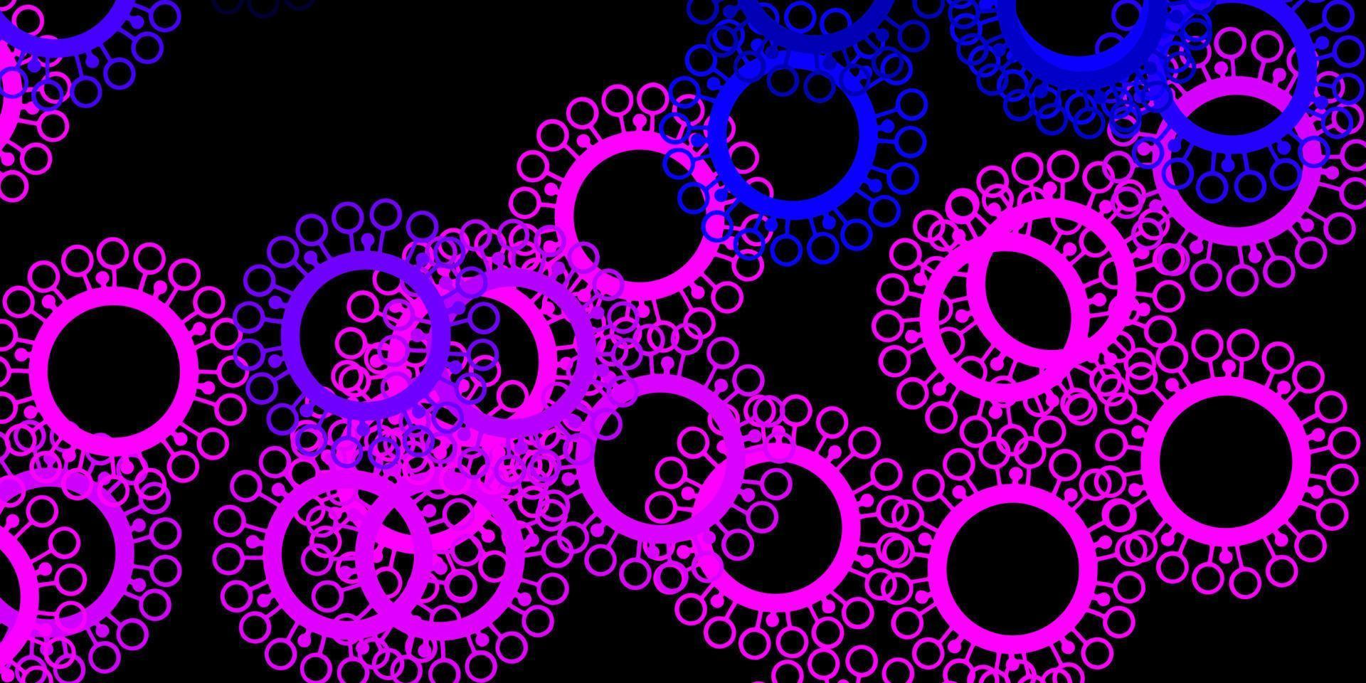 dunkelviolette, rosa Vektorbeschaffenheit mit Krankheitssymbolen. vektor