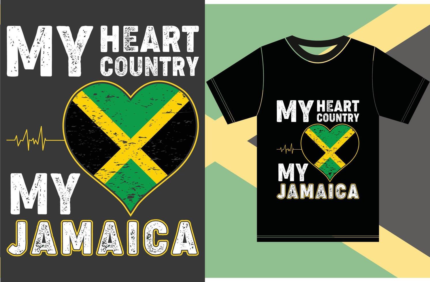 mitt hjärta, mitt land, mitt jamaica. typografi vektor design