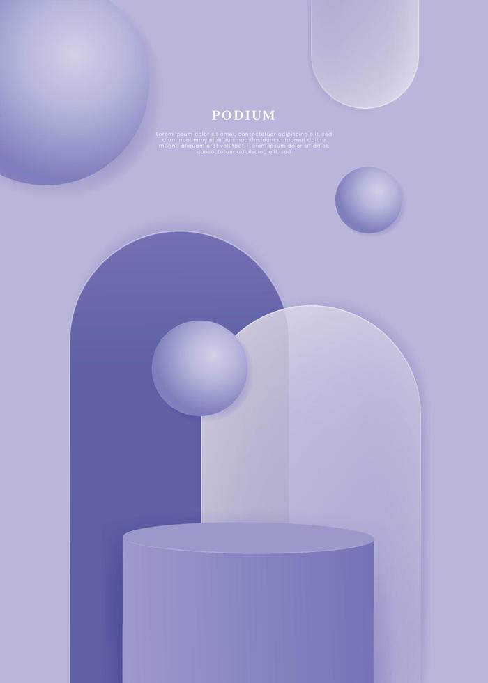 minimal geometrisk podium pastellfärgad bakgrund för produktpresentation 3d-rendering illustration vektor
