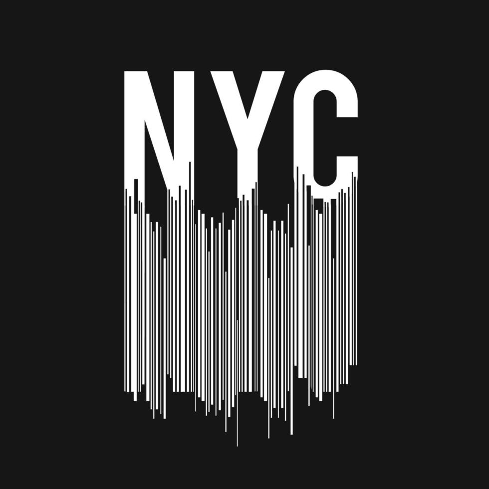 new york city t-shirtdesign och linjekonst stadsdesign. vektor utskrift