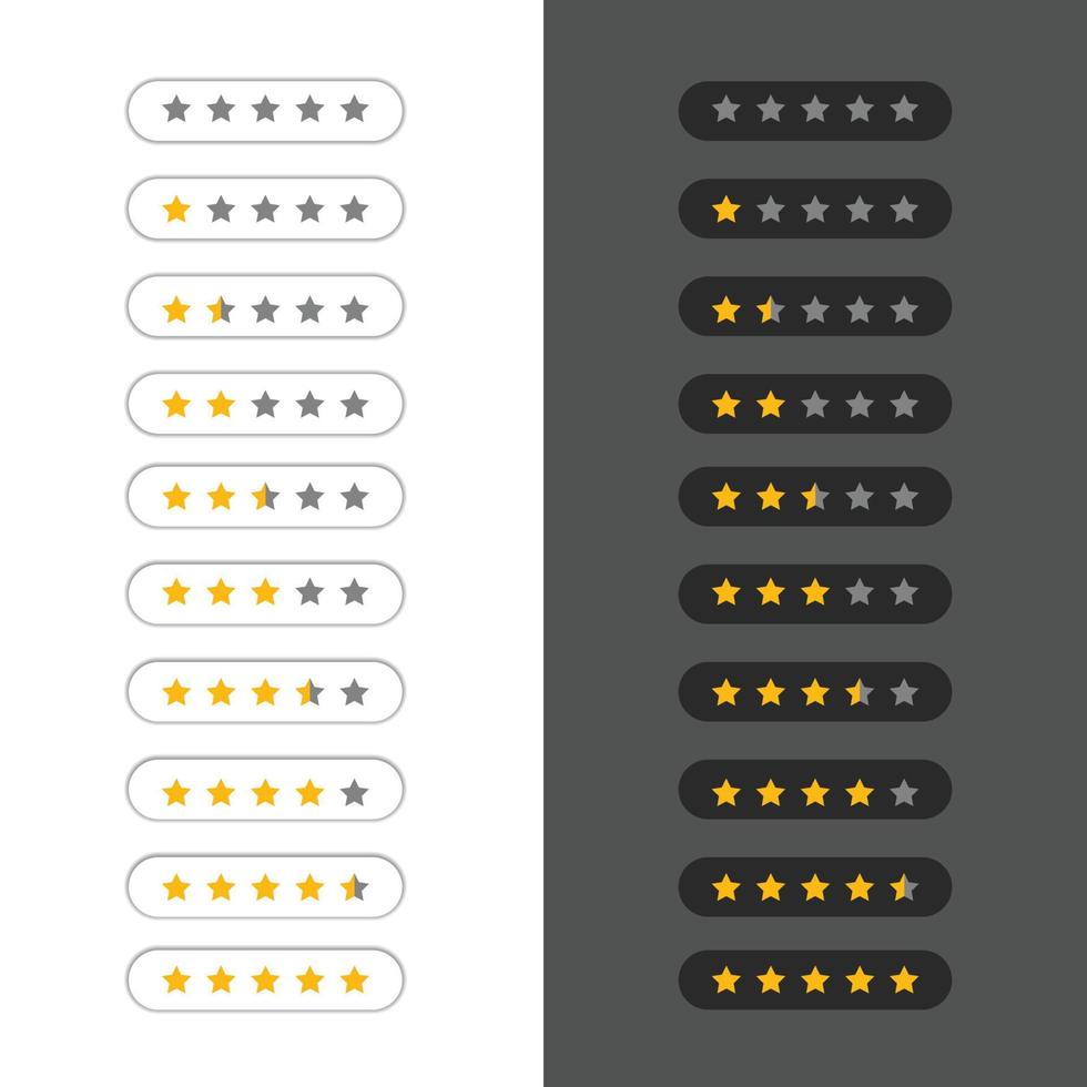 stjärnklassificering symbol set samling vektor