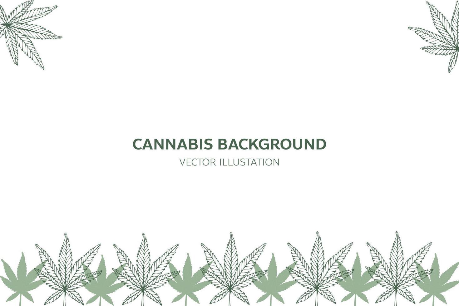 Cannabis grüne Blätter auf weißem Hintergrund, Vektorillustration. vektor