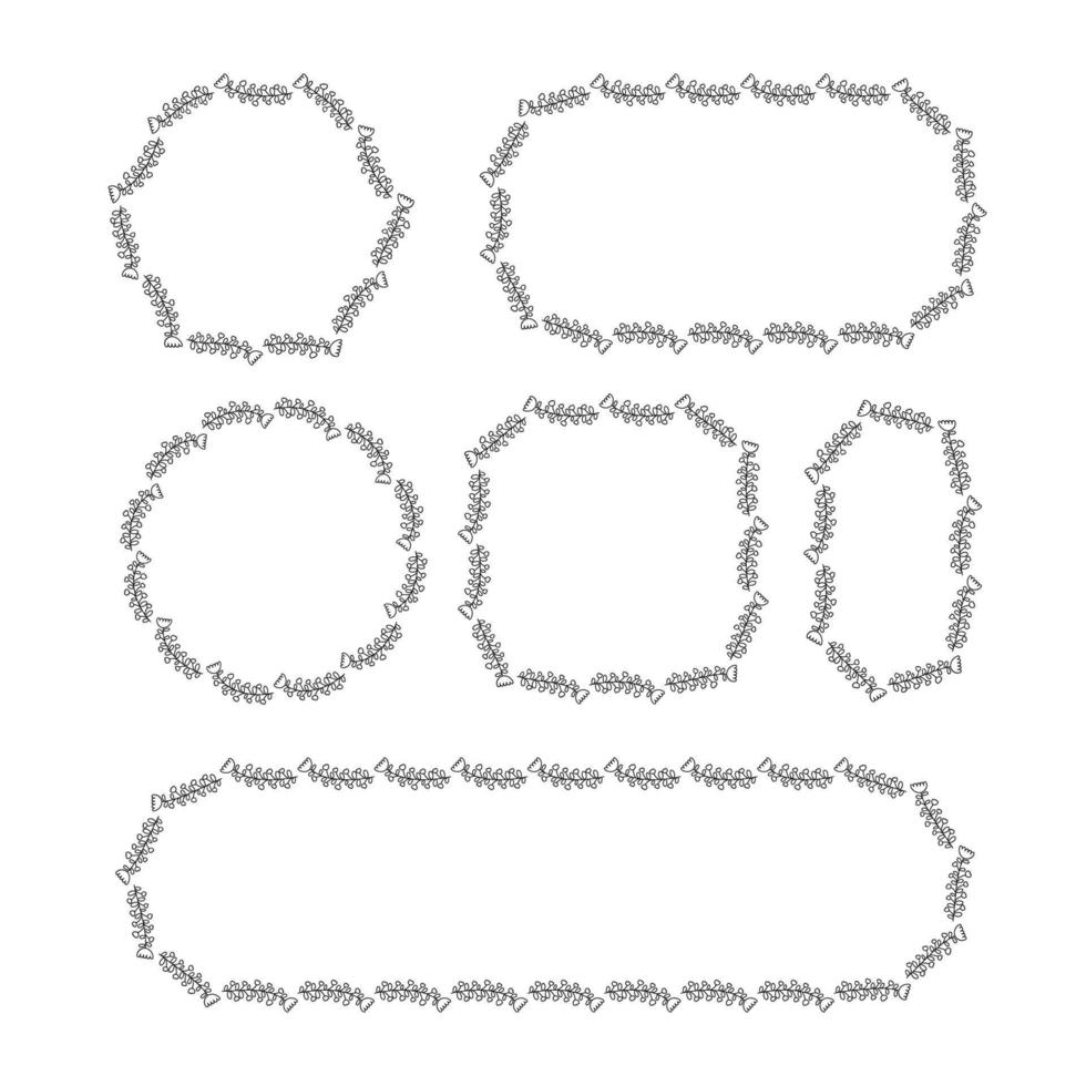 blumen und blätter rahmen dekoration strichzeichnungen ein vektor