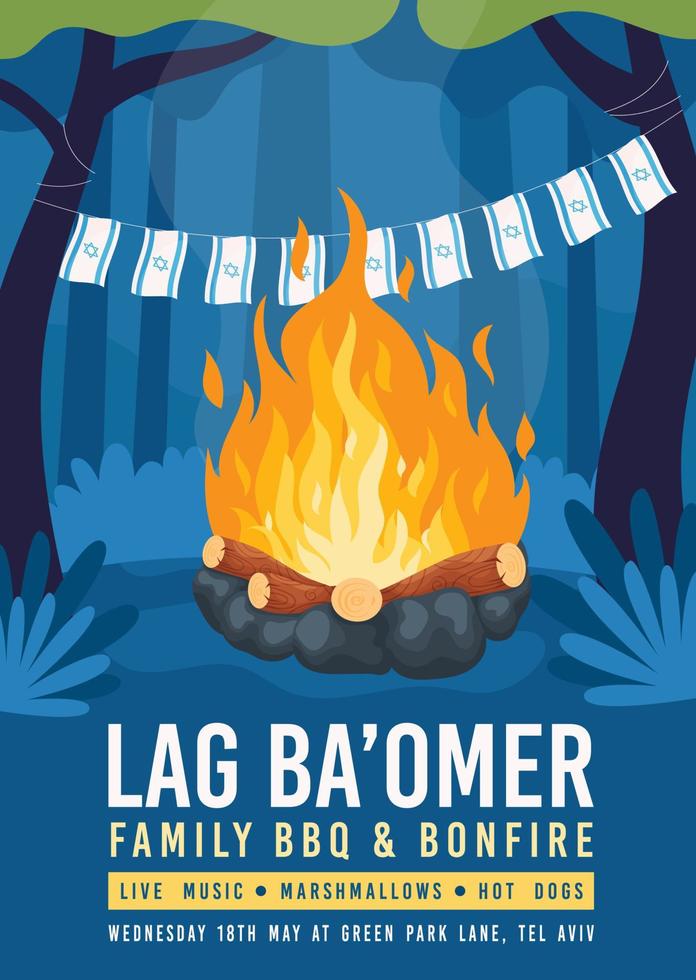 happy lag ba omer tag vektor