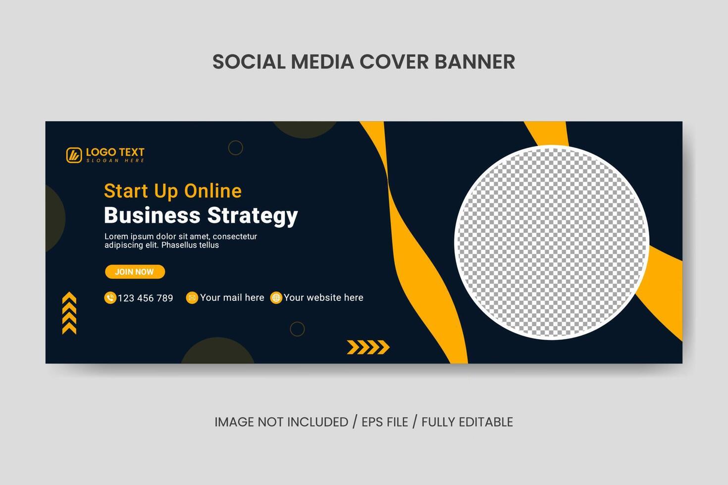 kreative start-up-online-geschäftsstrategie social media facebook-cover-vorlage, web-banner-vorlage, unternehmensbanner, header, business-webinar-banner vektor