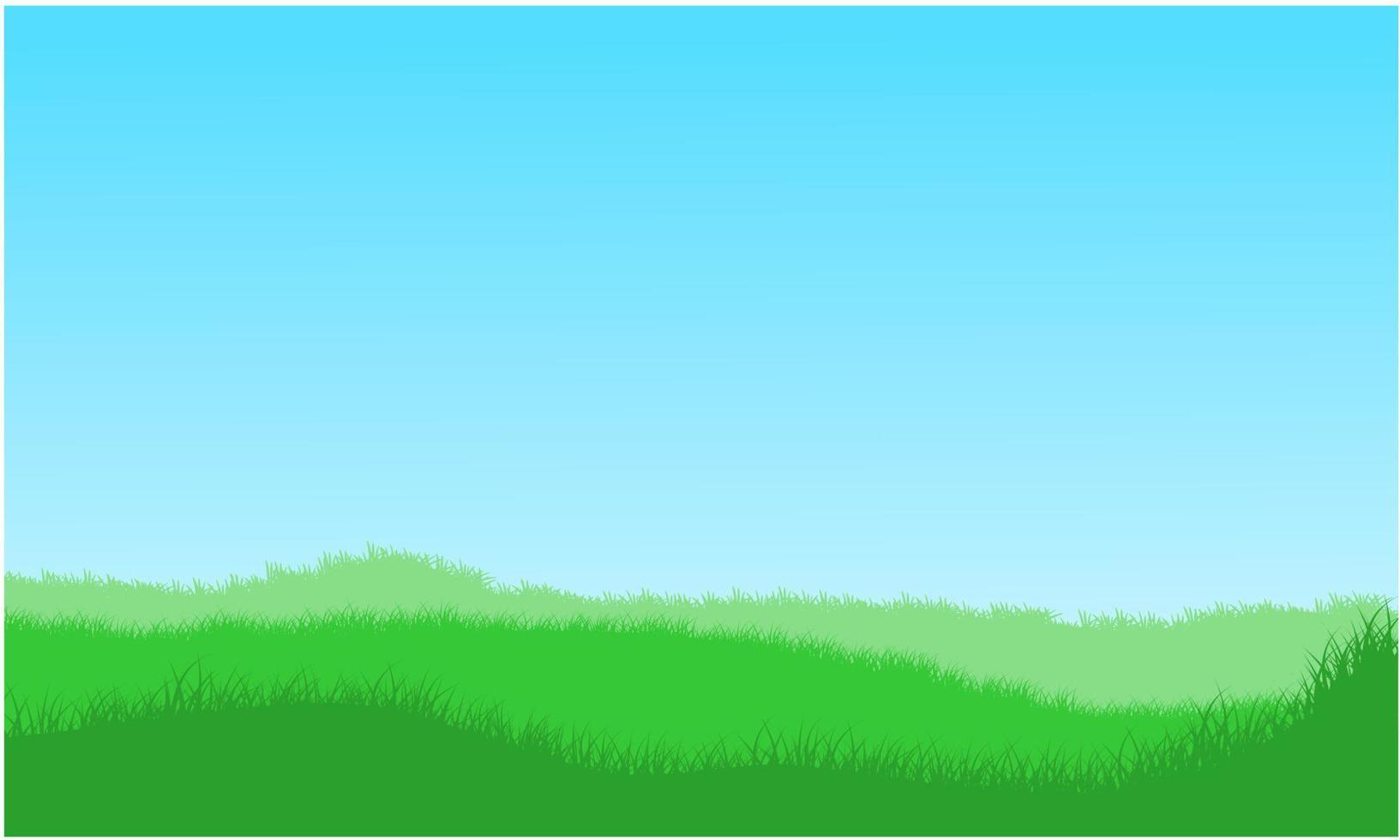 gräsbacke, gräsmark, gräsfält och himmel vektor