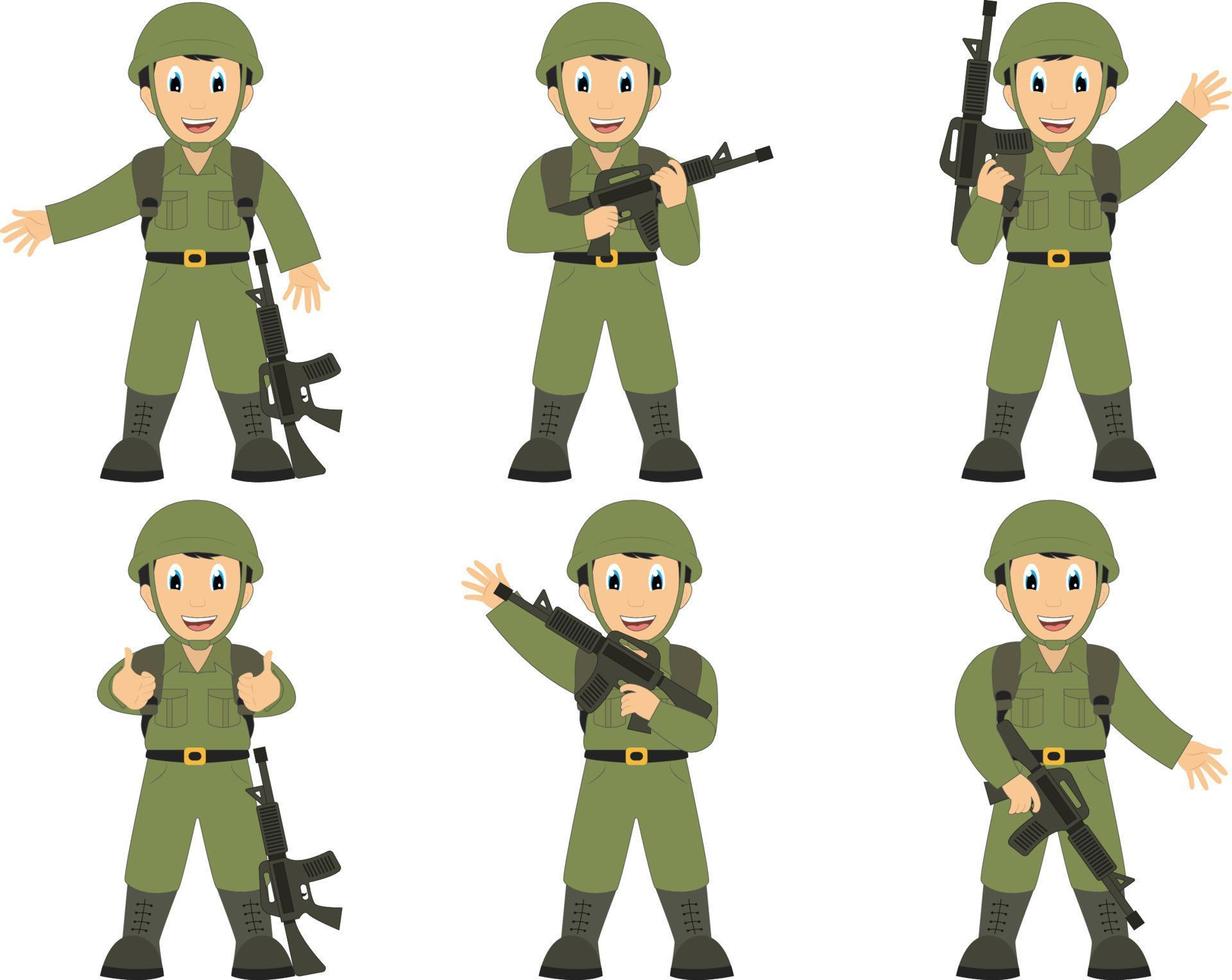niedliche Soldat-Cartoon-Grafik vektor