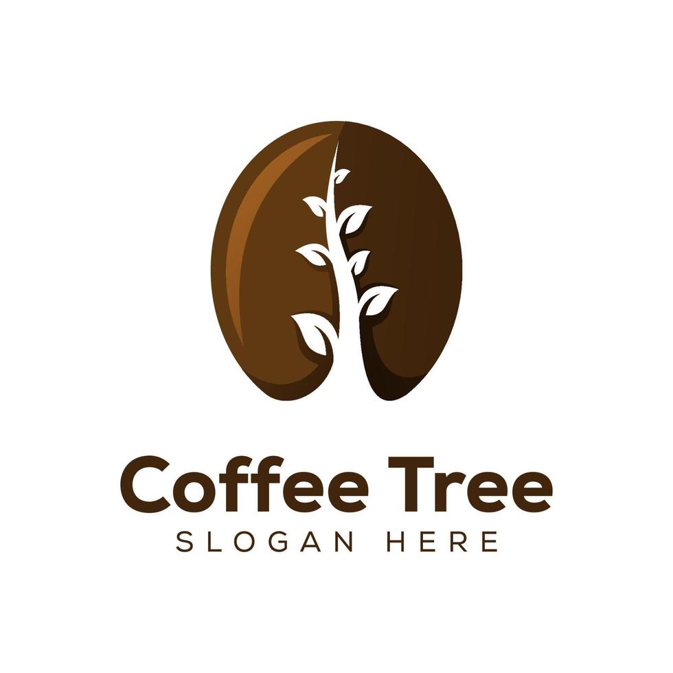 modern kaffeträd brun logotypdesign vektor