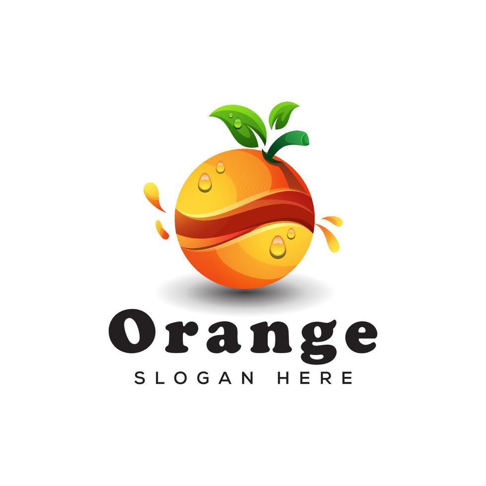 färsk frukt orange logotyp, juice orange logotyp design vektor mall