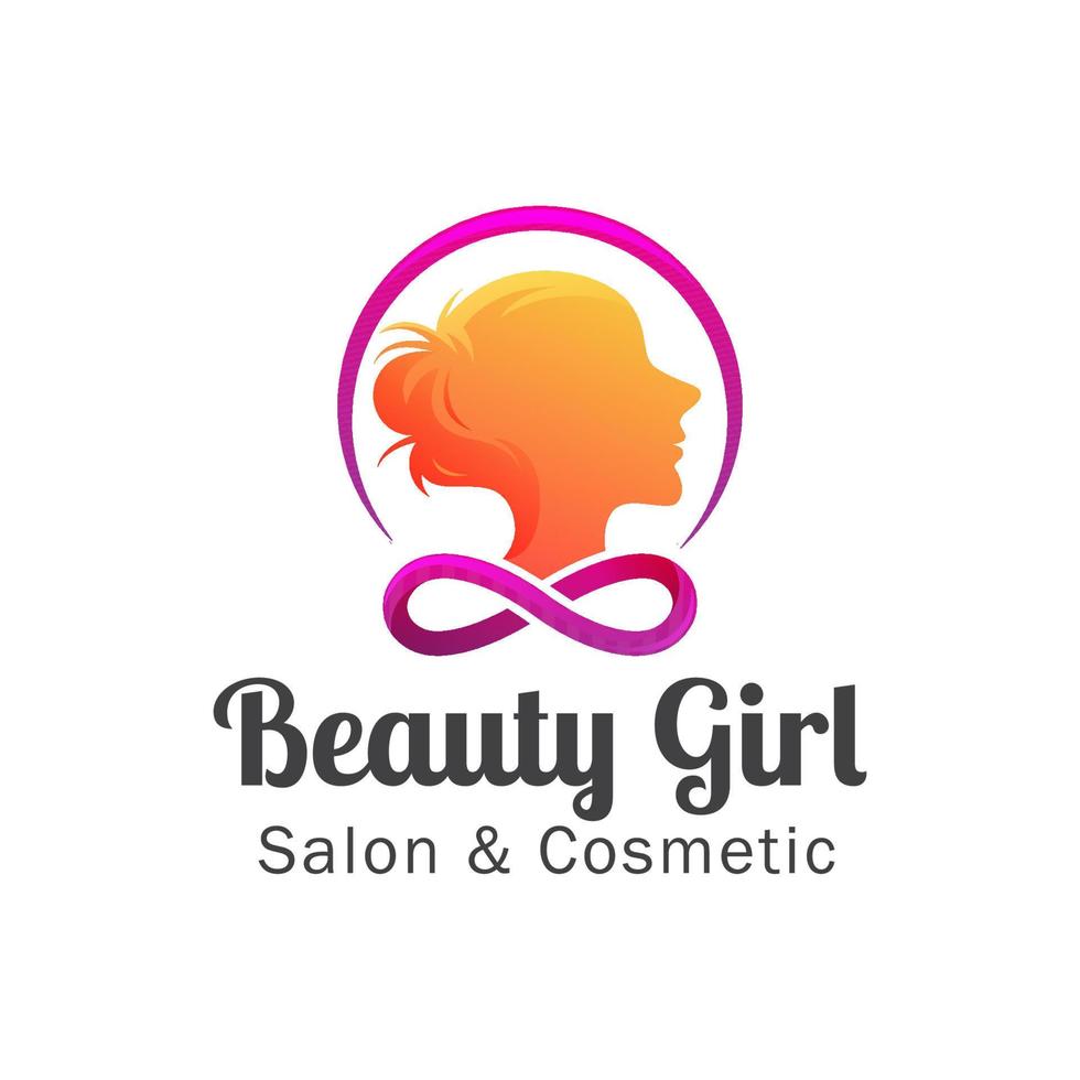 gradient skönhet flicka logotyp för salong och kosmetika ditt företag vektor