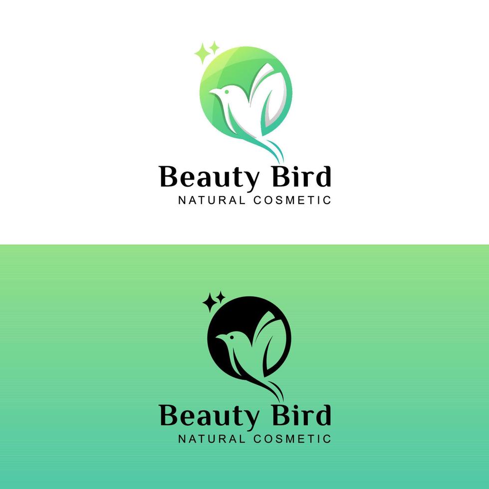 skönhet fågel flyga naturliga kosmetiska logotyp design vektor två version