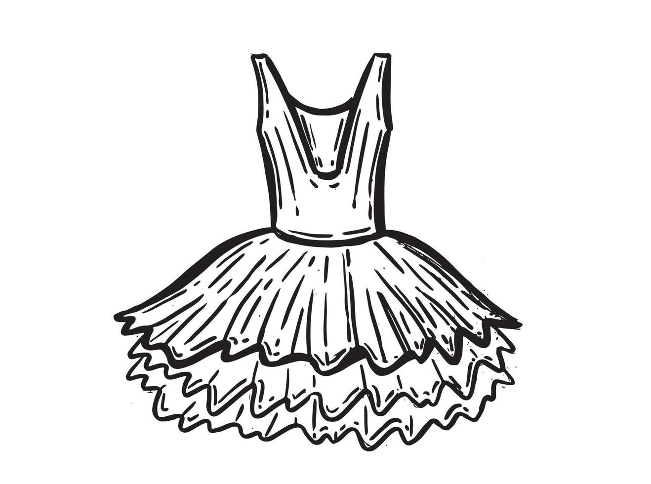 tutu klänning, ballerina. handritad illustration. vektor