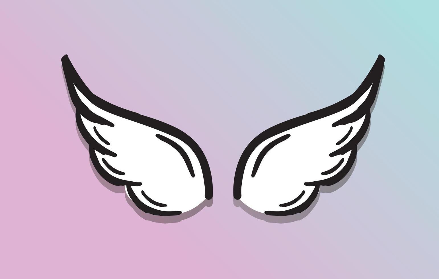 angel wings vektor handritad illustration