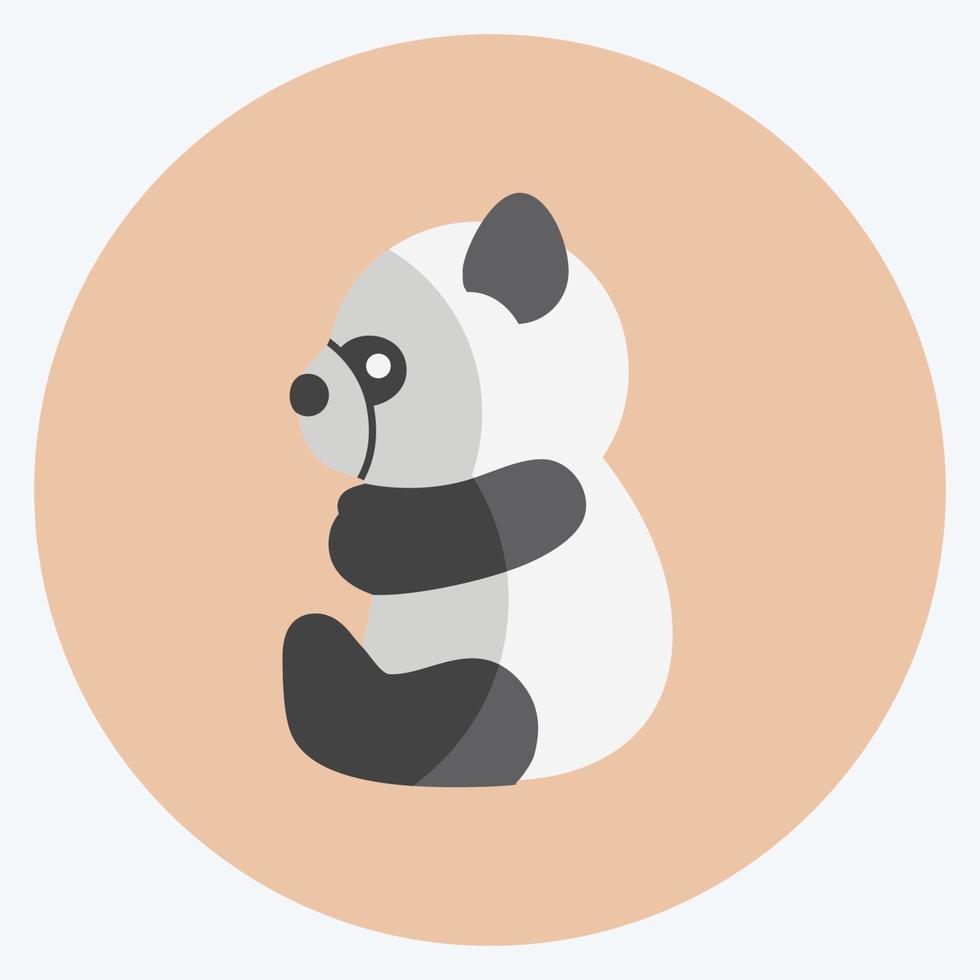 Symbol-Panda. geeignet für Tiersymbol. flacher Stil. einfaches Design editierbar. Design-Vorlagenvektor. einfache symbolabbildung vektor