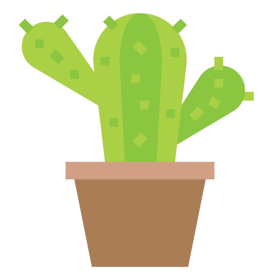 Kaktus-Symbol flache Farbvektorillustration vektor