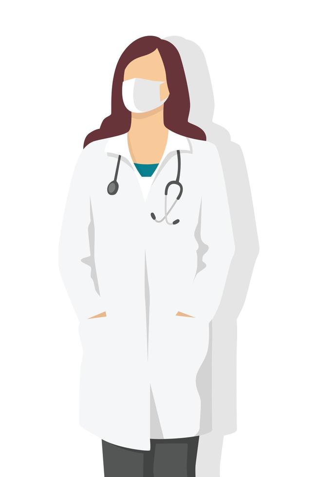 medicinsk person i modern platt stil, sjuksköterska, apotekare, enkelt medicinskt koncept på vit bakgrund vektor