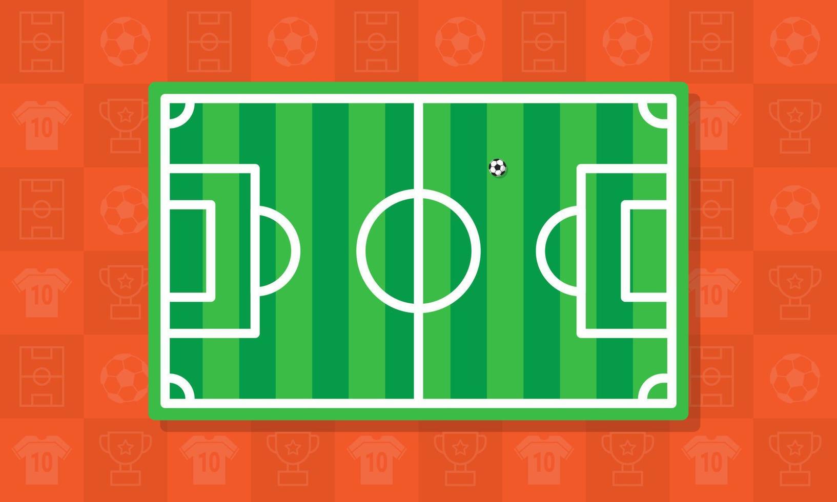 vektor illustration av tecknad fotbollsplan bakgrund. lämplig för barninnehåll, sport, spel, etc.
