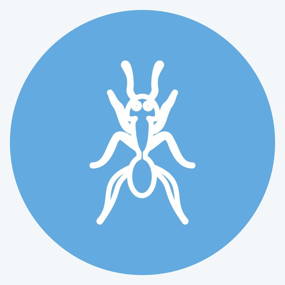 Symbol Ameise 1. geeignet für Tiersymbol. blaue augen stil. einfaches Design editierbar. Design-Vorlagenvektor. einfache symbolabbildung vektor