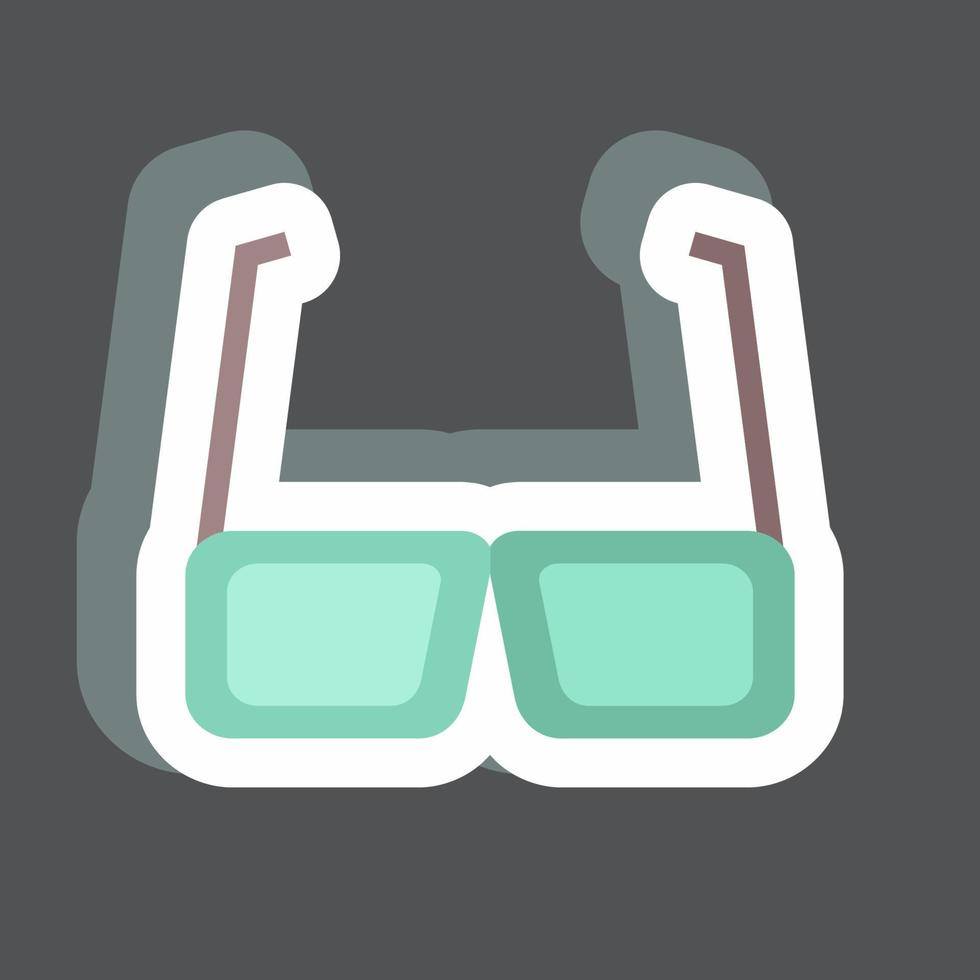 Sticker Brille. geeignet für Partysymbol. einfaches Design editierbar. Design-Vorlagenvektor. einfache symbolabbildung vektor
