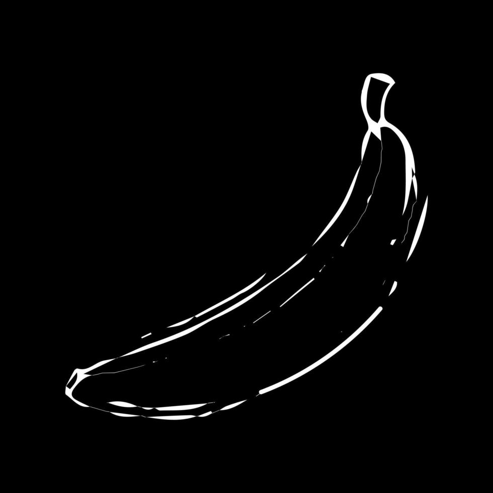 Banane auf schwarzem Hintergrund. Vektor-Illustration vektor