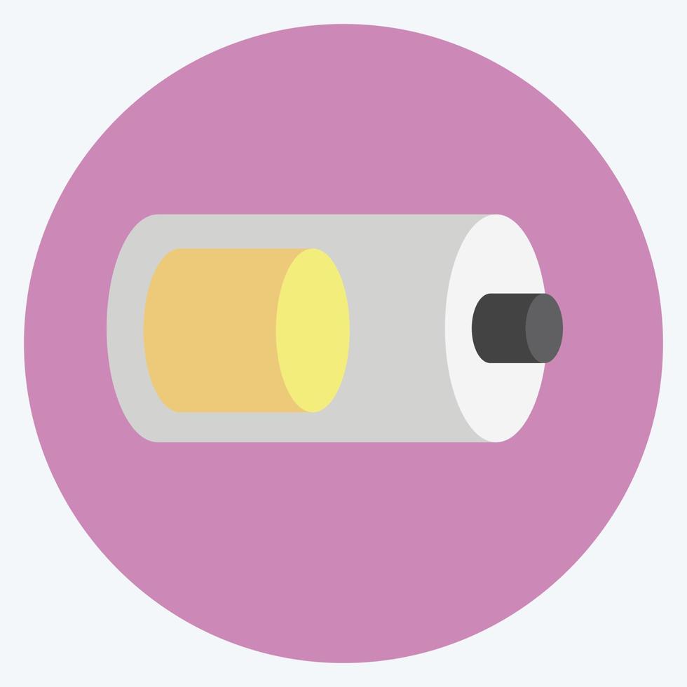 Symbol halbe Batterie. geeignet für Web-Interface-Symbol. flacher Stil. einfaches Design editierbar. Design-Vorlagenvektor. einfache symbolabbildung vektor