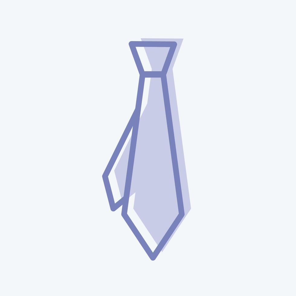 Symbol-Krawatte. geeignet für Männer Accessoires Symbol. zweifarbiger Stil. einfaches Design editierbar. Design-Vorlagenvektor. einfache symbolabbildung vektor