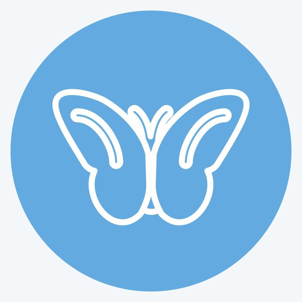 Symbol Schmetterling fliegen. geeignet für Frühlingssymbol. blaue augen stil. einfaches Design editierbar. Design-Vorlagenvektor. einfache symbolabbildung vektor