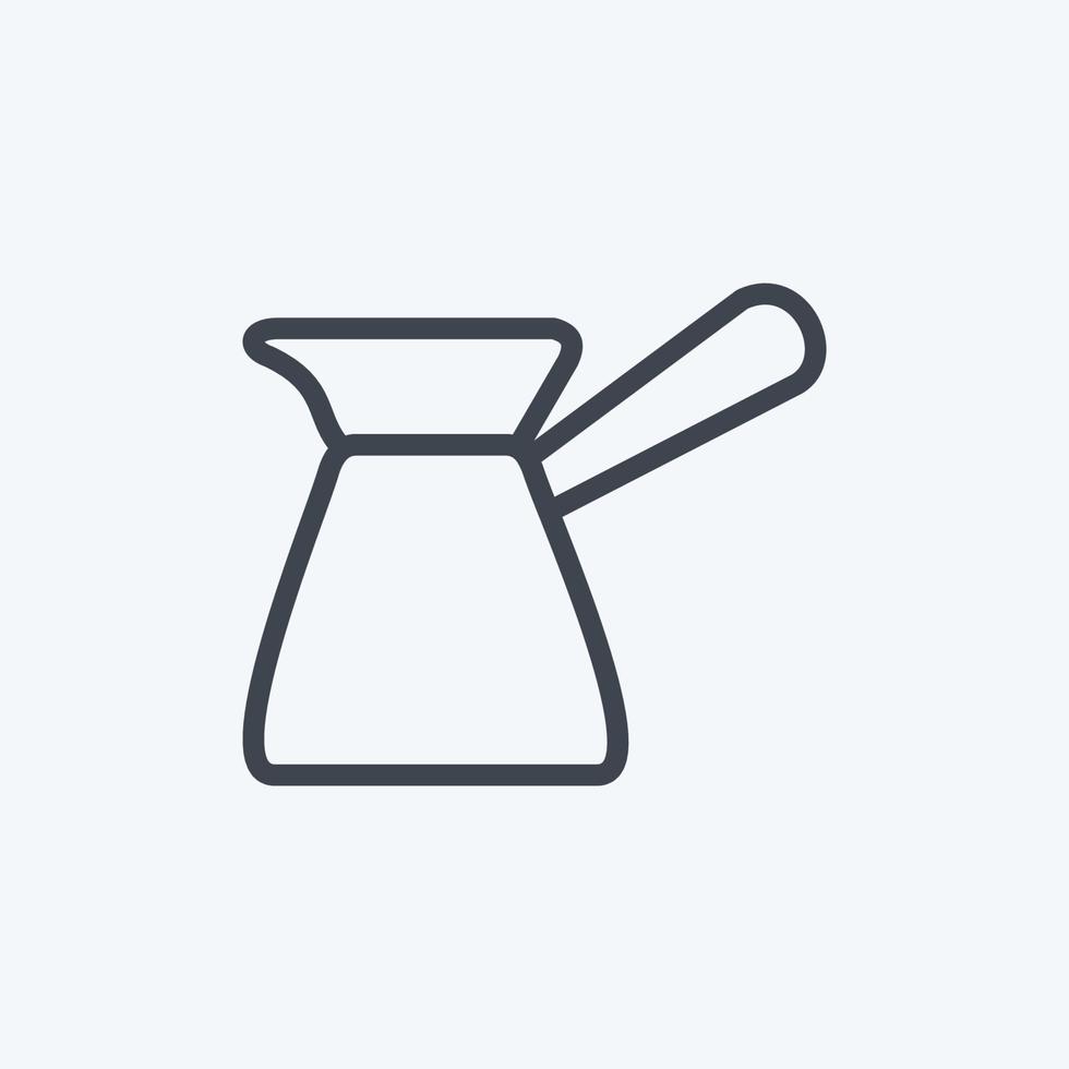 Icon türkische Kaffeekanne. geeignet für Getränkesymbol. Linienstil. einfaches Design editierbar. Design-Vorlagenvektor. einfache symbolabbildung vektor