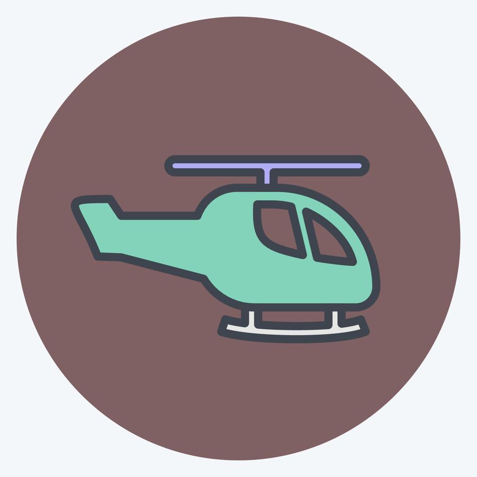 ikon helikopter. lämplig för leksakssymbol. färg kompis stil. enkel design redigerbar. design mall vektor. enkel symbol illustration vektor