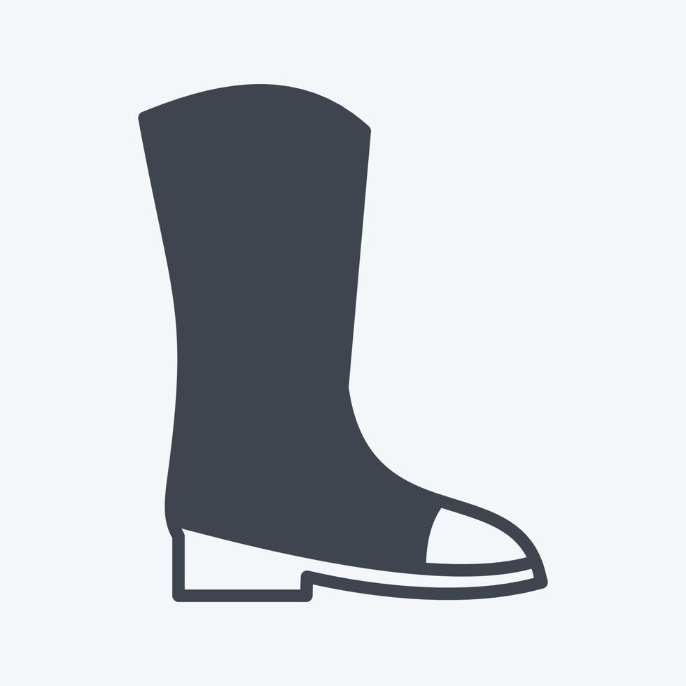 Icon lange Stiefel. geeignet für Frühlingssymbol. Glyphen-Stil. einfaches Design editierbar. Design-Vorlagenvektor. einfache symbolabbildung vektor