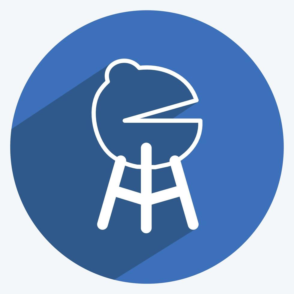 Icon-Grill. geeignet für Frühlingssymbol. langer Schattenstil. einfaches Design editierbar. Design-Vorlagenvektor. einfache symbolabbildung vektor