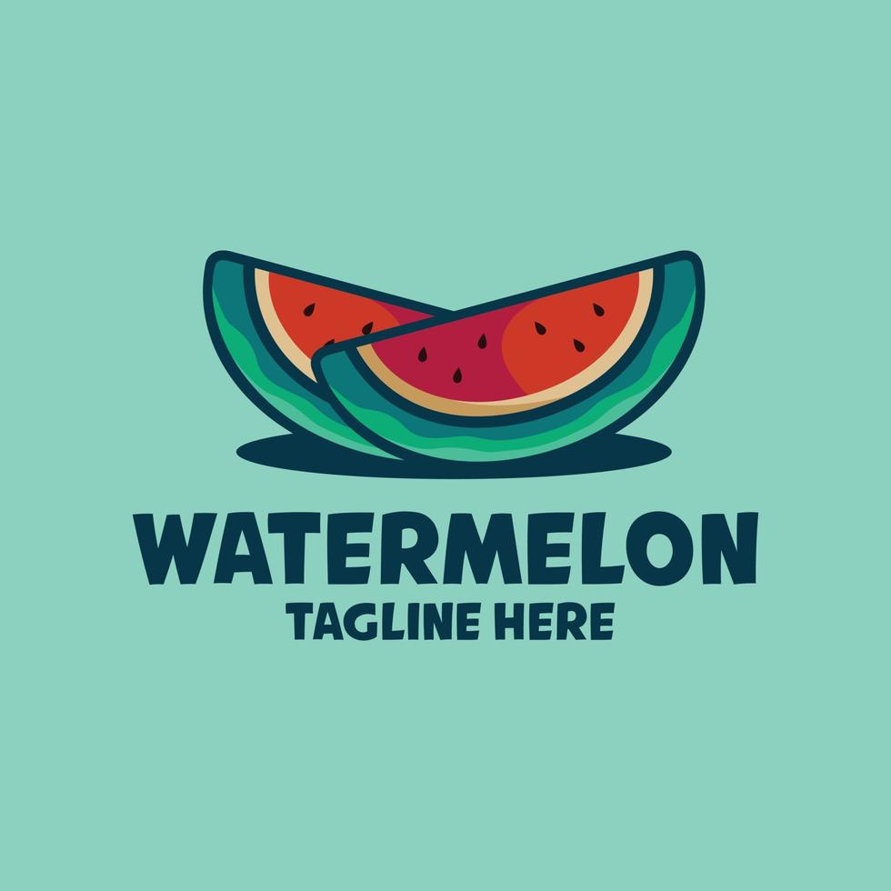 Wassermelonen-Cartoon-Logo-Vorlagen vektor