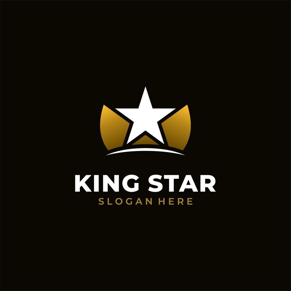 king crown logotyp med stjärndesign vektor