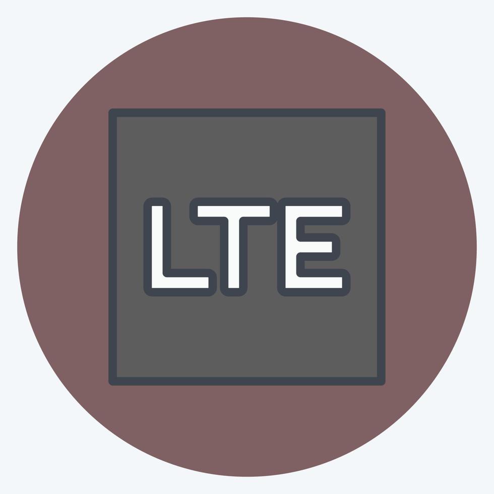 Symbol lte. geeignet für mobile Apps-Symbol. Farbe Mate-Stil. einfaches Design editierbar. Design-Vorlagenvektor. einfache symbolabbildung vektor