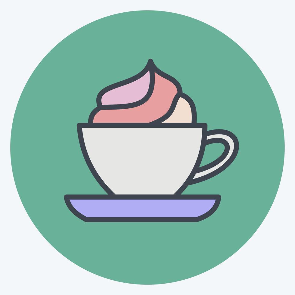 Symbol Wiener Kaffee. geeignet für Getränkesymbol. Farbe Mate-Stil. einfaches Design editierbar. Design-Vorlagenvektor. einfache symbolabbildung vektor
