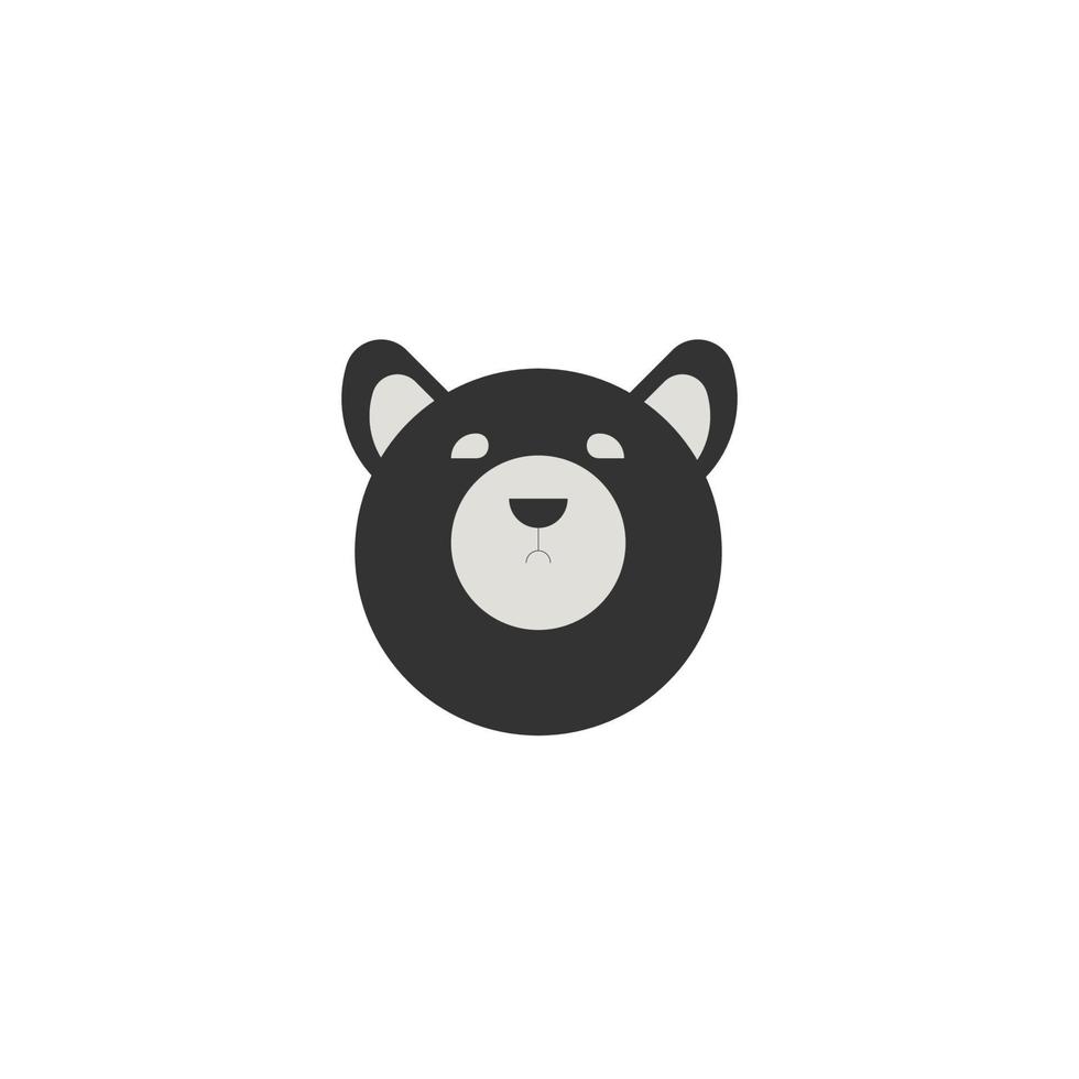 svart och vit björn logotyp ikon vektor formgivningsmall