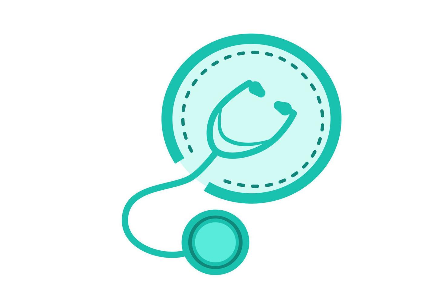 medicinsk utrustning stetoskop ikon illustration på vit bakgrund vektor