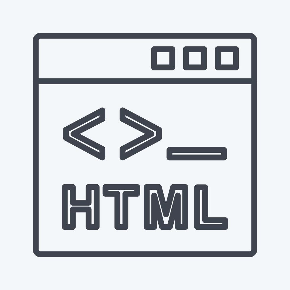 Symbol html. geeignet für Programmiersymbol. Linienstil. einfaches Design editierbar. Design-Vorlagenvektor. einfache symbolabbildung vektor