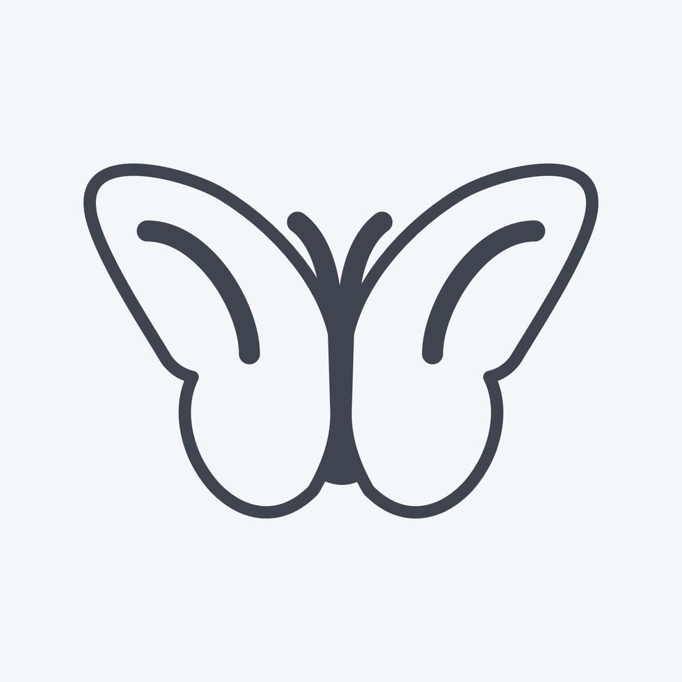 Symbol Schmetterling fliegen. geeignet für Frühlingssymbol. Glyphen-Stil. einfaches Design editierbar. Design-Vorlagenvektor. einfache symbolabbildung vektor