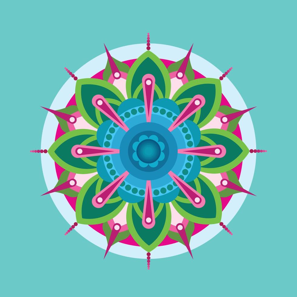 Vektor-Mandala-Kunst-Ornament-Blume vektor