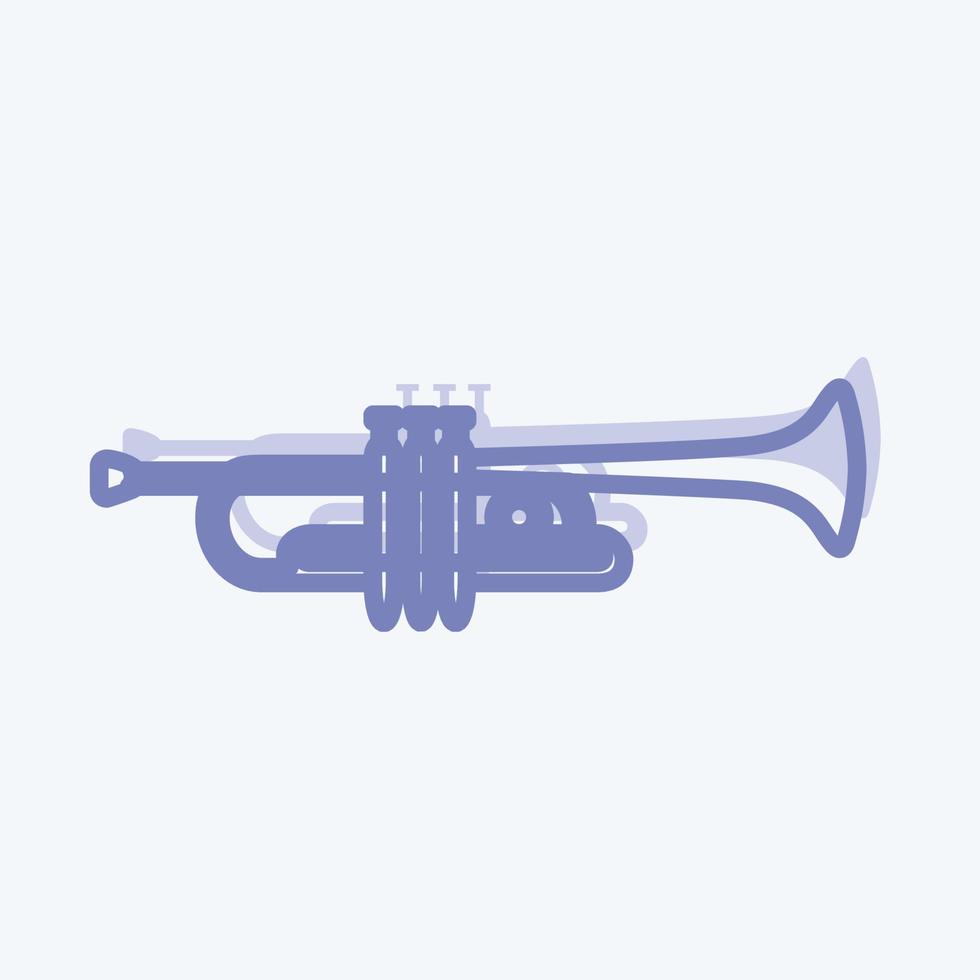 Symbol Trompete. geeignet für Musiksymbol. zweifarbiger Stil. einfaches Design editierbar. Design-Vorlagenvektor. einfache symbolabbildung vektor