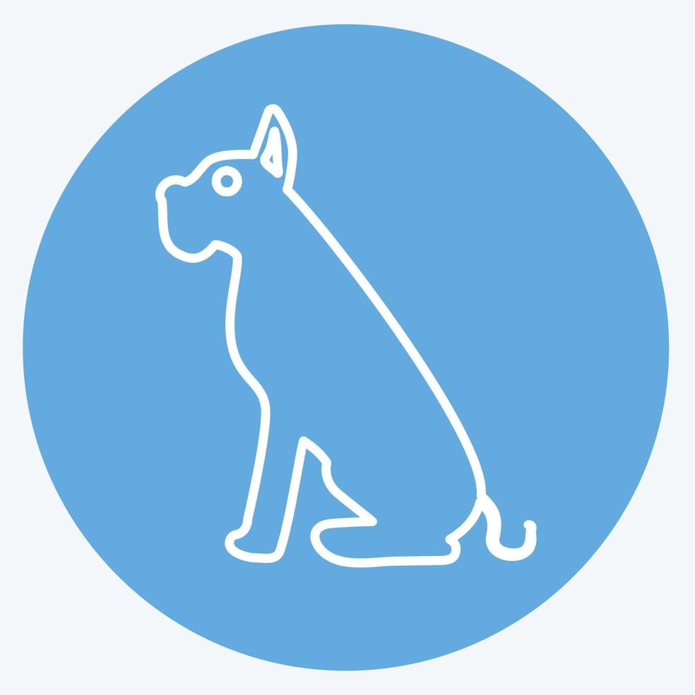 Symbol Hund. geeignet für Tiersymbol. blaue augen stil. einfaches Design editierbar. Design-Vorlagenvektor. einfache symbolabbildung vektor